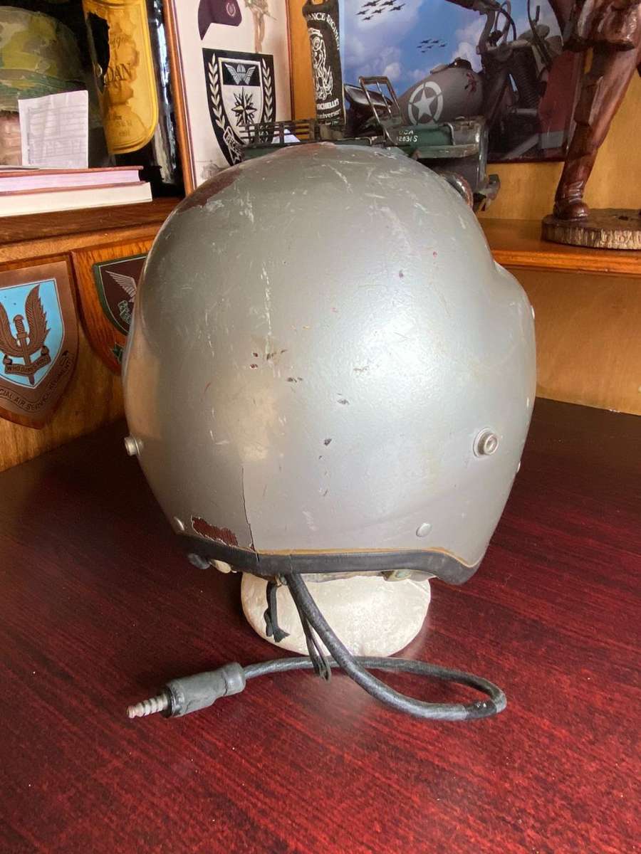 SAAF MK1A PILOTS HELMET WITH OXYGEN MASK,CIRCA 1970`S-USED BY SKELETON-MIRAGE 111 AND HARVARD PILOTS