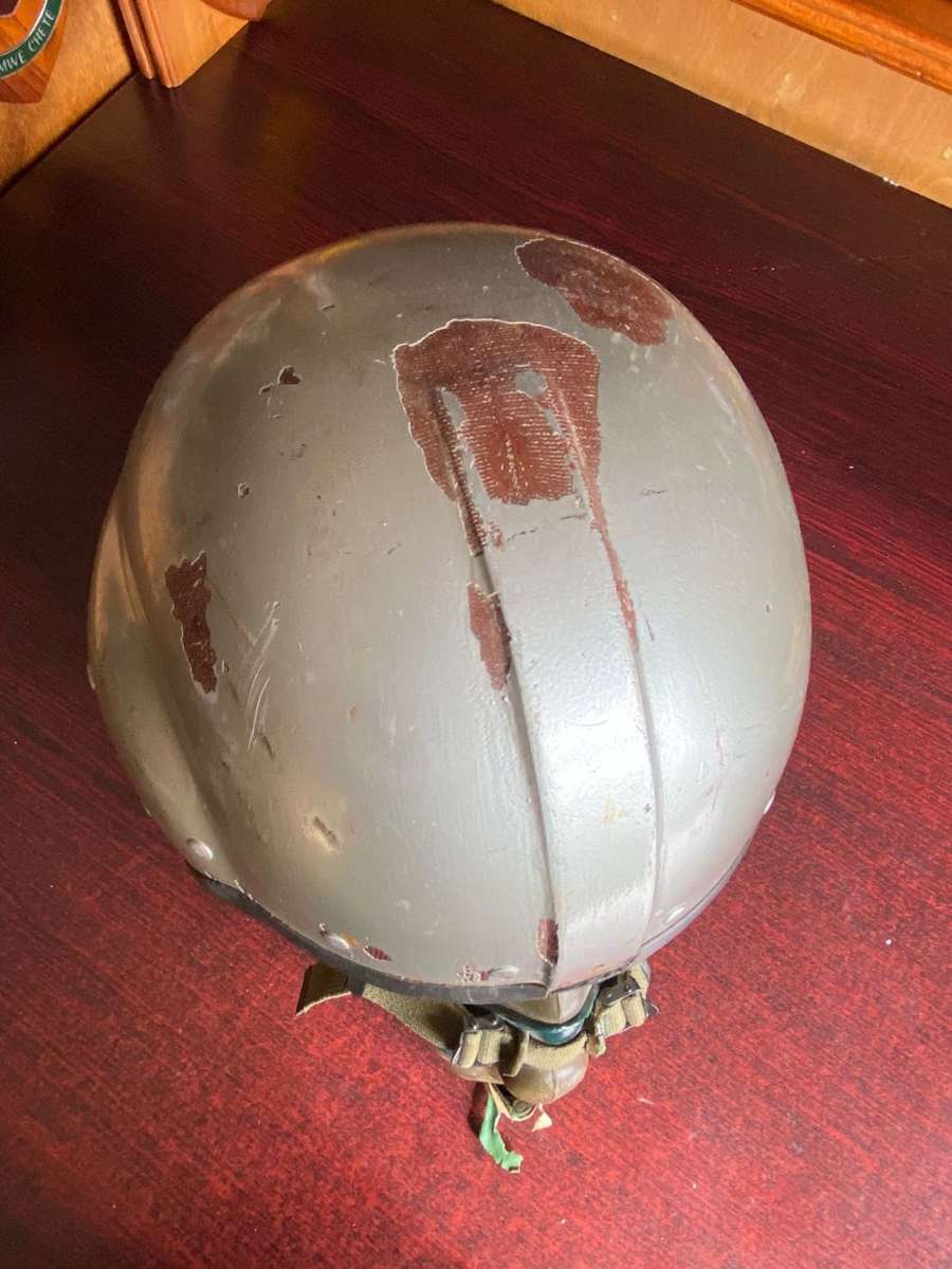 SAAF MK1A PILOTS HELMET WITH OXYGEN MASK,CIRCA 1970`S-USED BY SKELETON-MIRAGE 111 AND HARVARD PILOTS