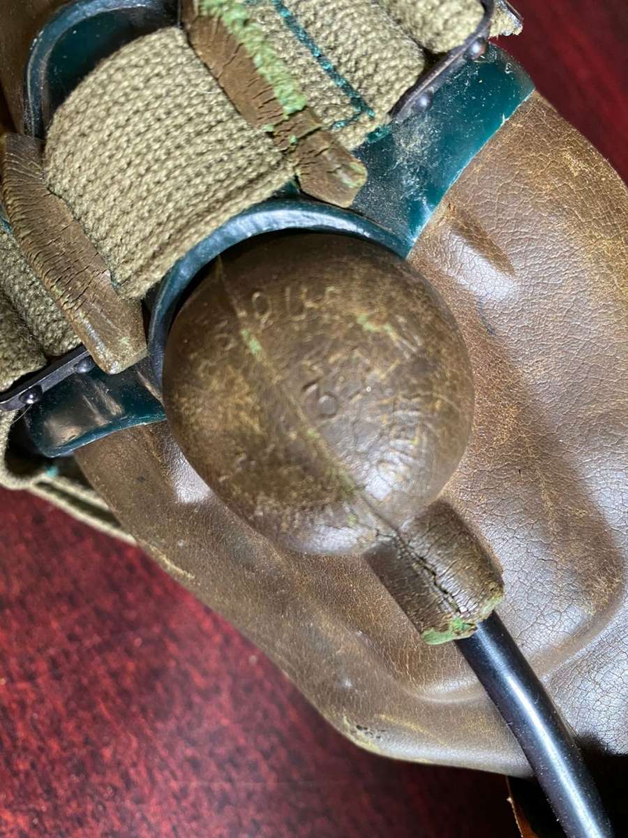 SAAF MK1A PILOTS HELMET WITH OXYGEN MASK,CIRCA 1970`S-USED BY SKELETON-MIRAGE 111 AND HARVARD PILOTS