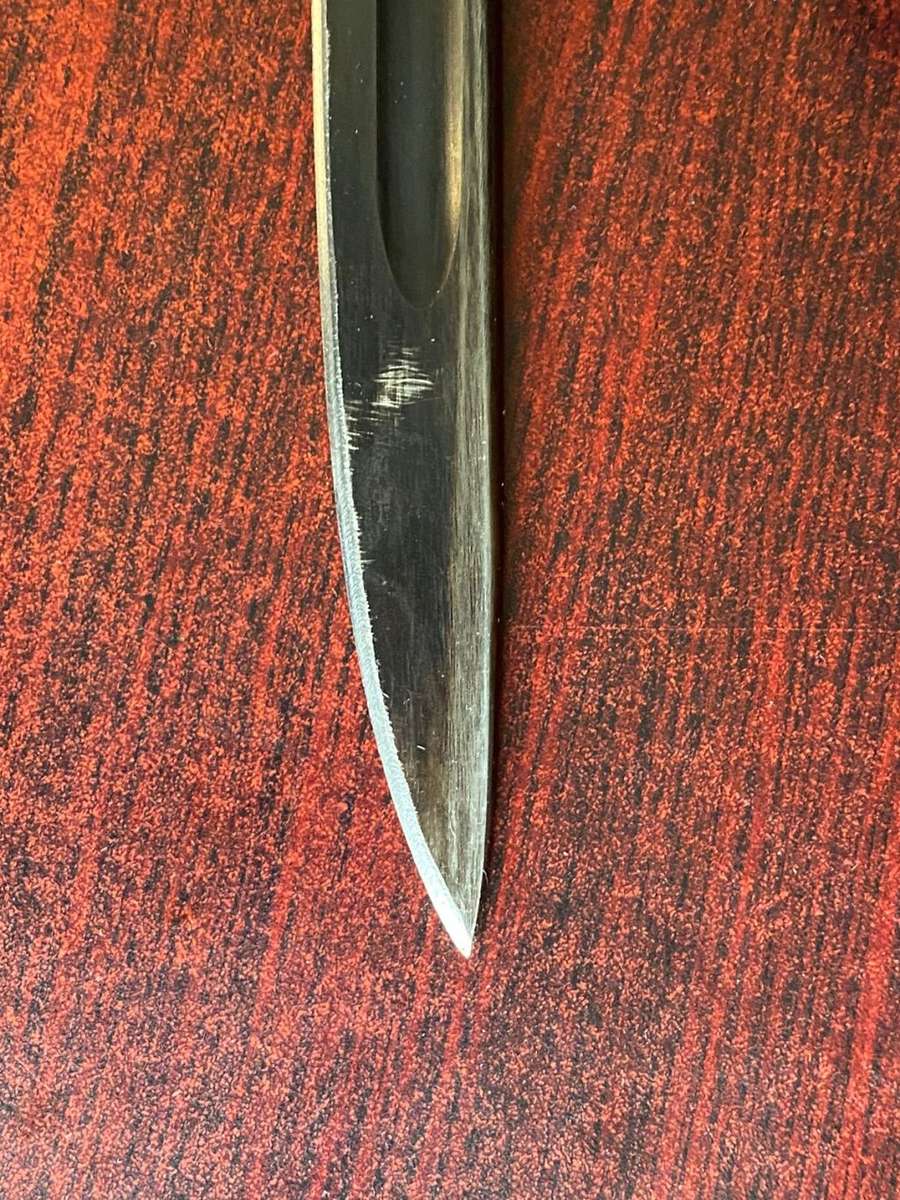 AUSTRAILIAN MADE 1907 BAYONET WITH THE MA(LITHGOW SMALL ARMS FACTORY)MARKINGS ON BLADE AND SLAZ (SLA