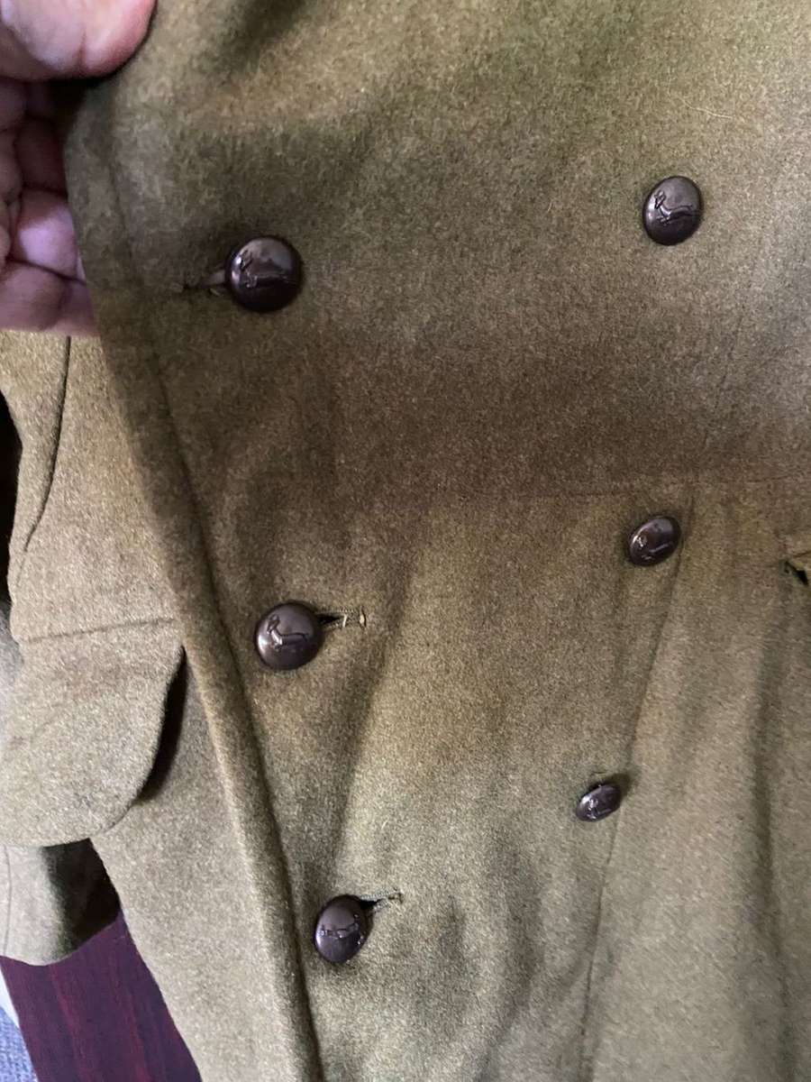 GREAT COAT(AAPJAS)WITH PLASTIC BUTTONS-SIZE MEDIUM-MEASURES 54CM ARMPIT TO ARMPIT-GOOD CONDITION