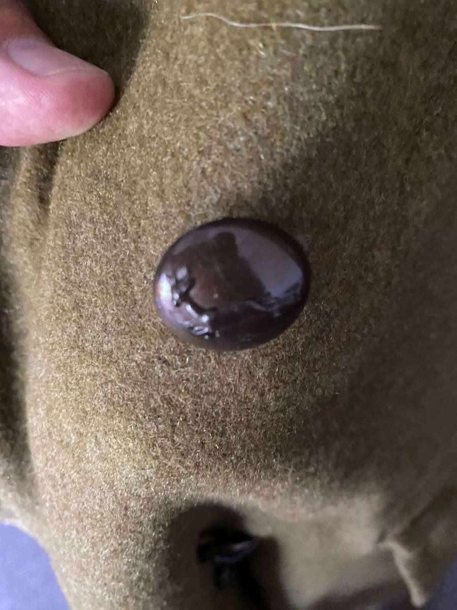 GREAT COAT(AAPJAS)WITH PLASTIC BUTTONS-SIZE MEDIUM-MEASURES 54CM ARMPIT TO ARMPIT-GOOD CONDITION