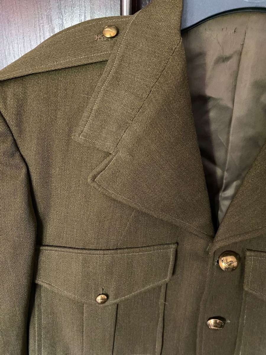 EARLY SA INFANTRY UNIFORM JACKET WITH BRASS BUTTONS-SIZE MEDIUM-MEASURES 51CM ARMPIT TO ARMPIT-STILL