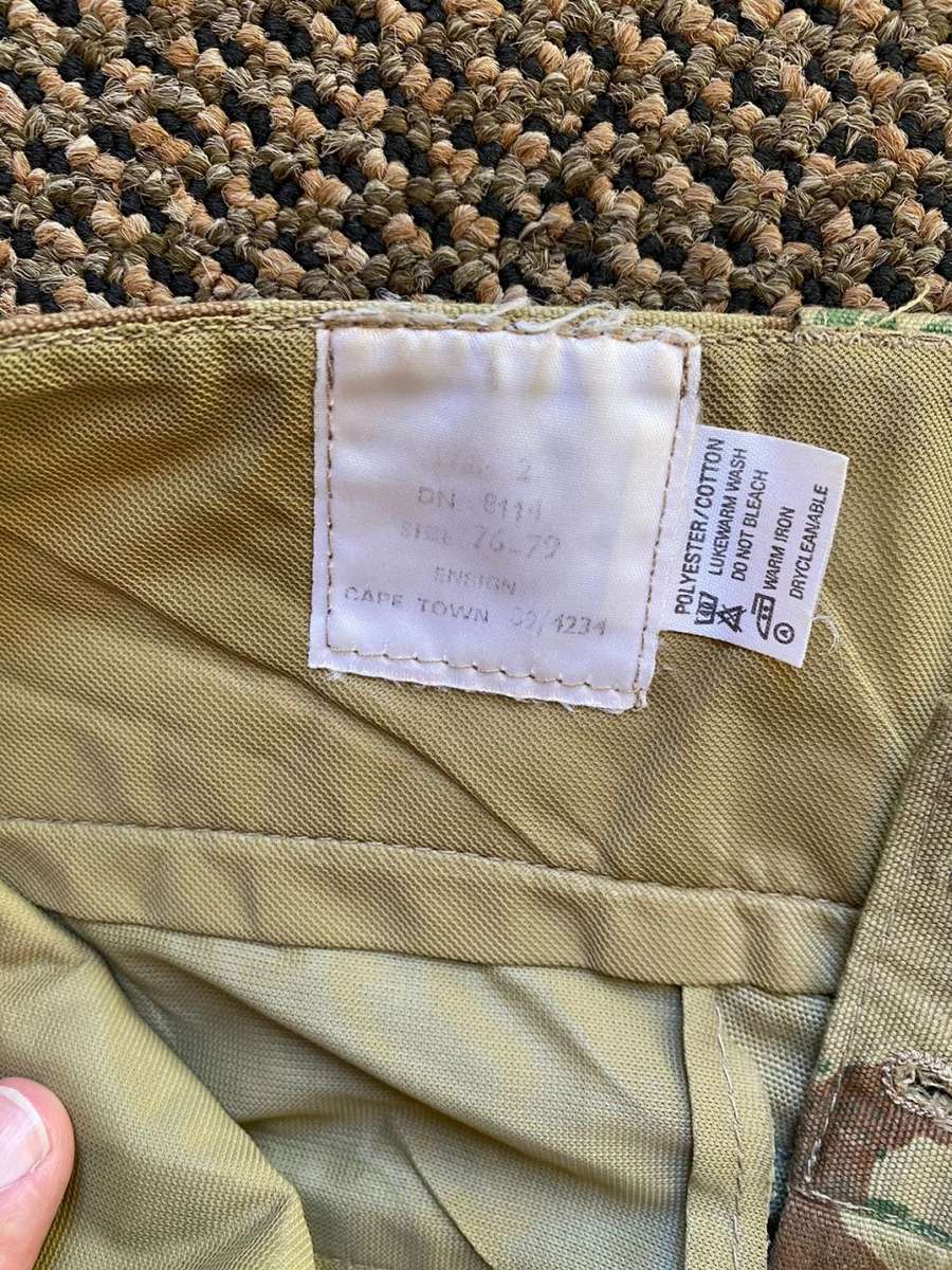 POLICE TASK FORCE 2ND PATTERN CAMO TROUSERS-LABELLED-SIZE 30-PIPE LENGTH MEASURES 79CM