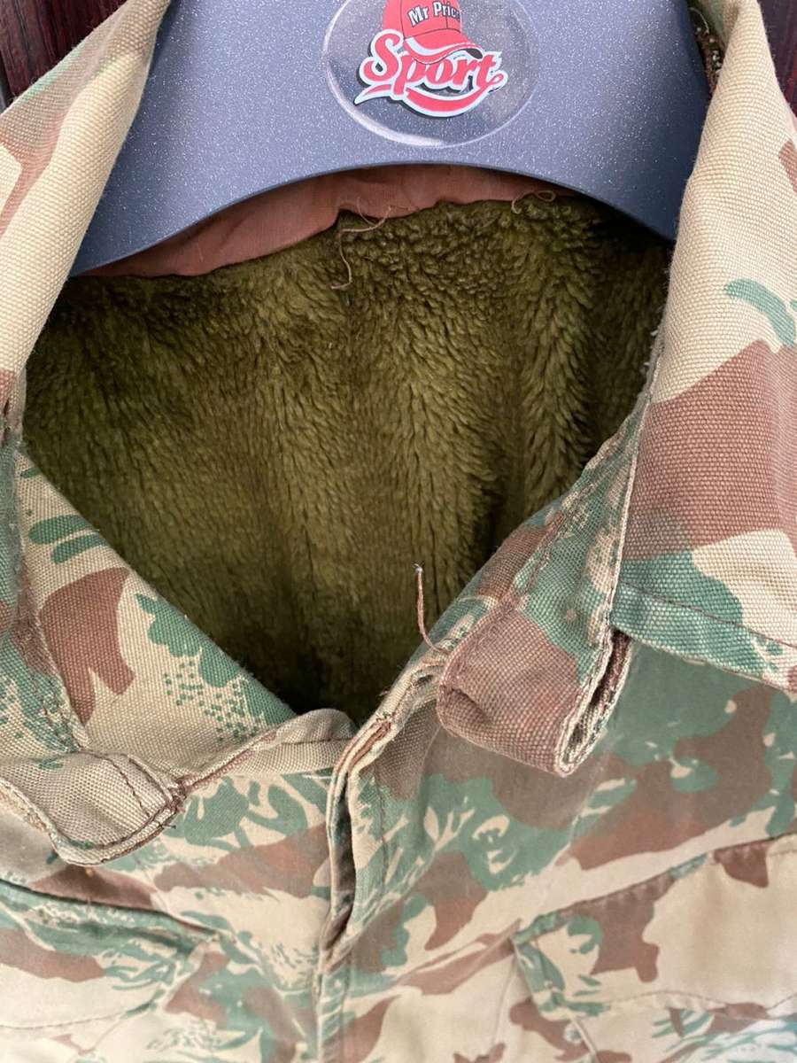 POLICE TASK FORCE 2ND PATTERN CAMO JACKET,WITH REMOVABLE WOOL INNER-SIZE MEDIUM-MEASURES 55CM ARMPIT