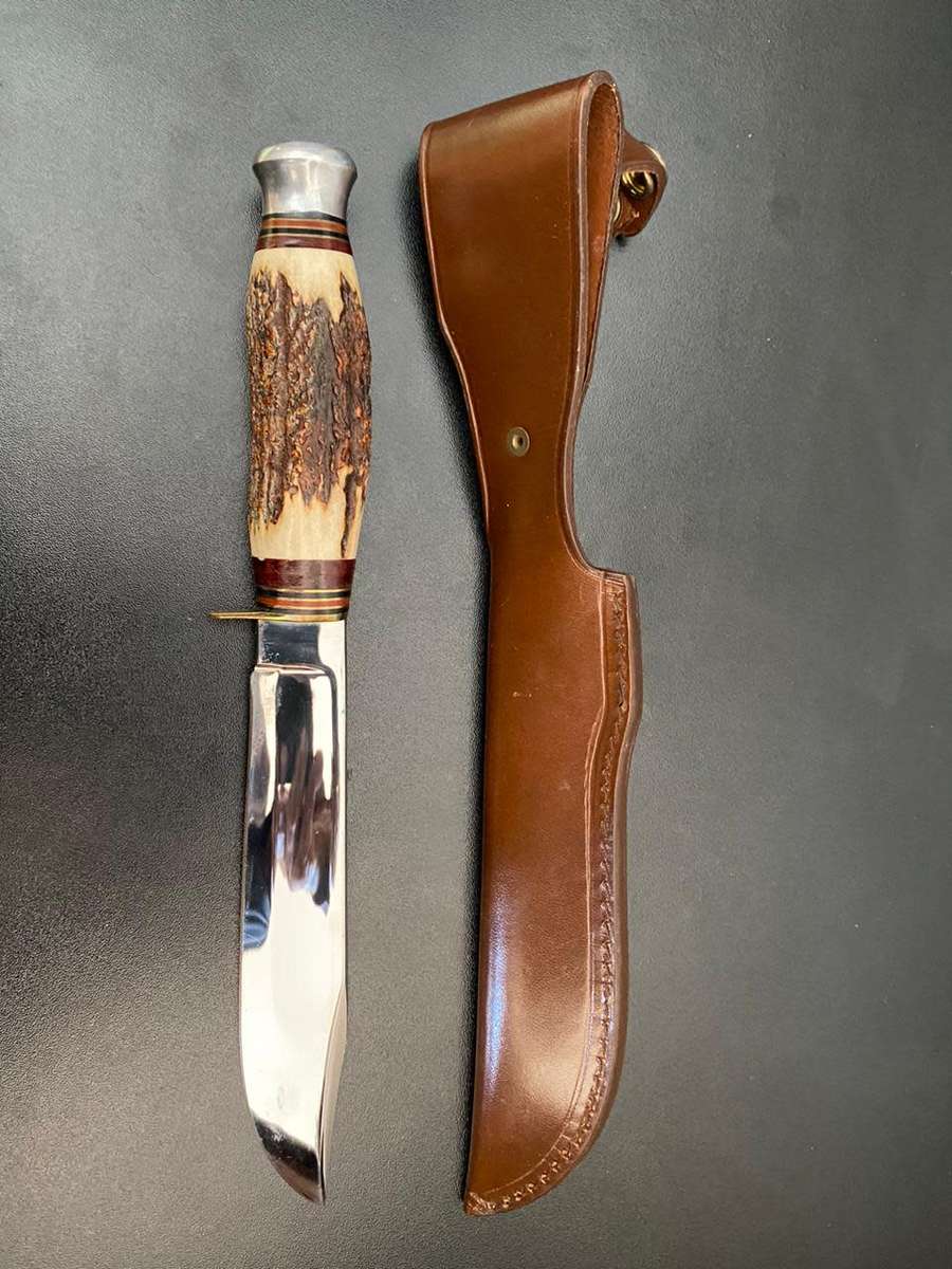BOWIE-I CUT MY WAY,MADE BY WILLIAM RODGERS,SHEFFIELD ENGLAND-OVERALL LENGTH 30CM-STAGHORN HANDLE,KNI