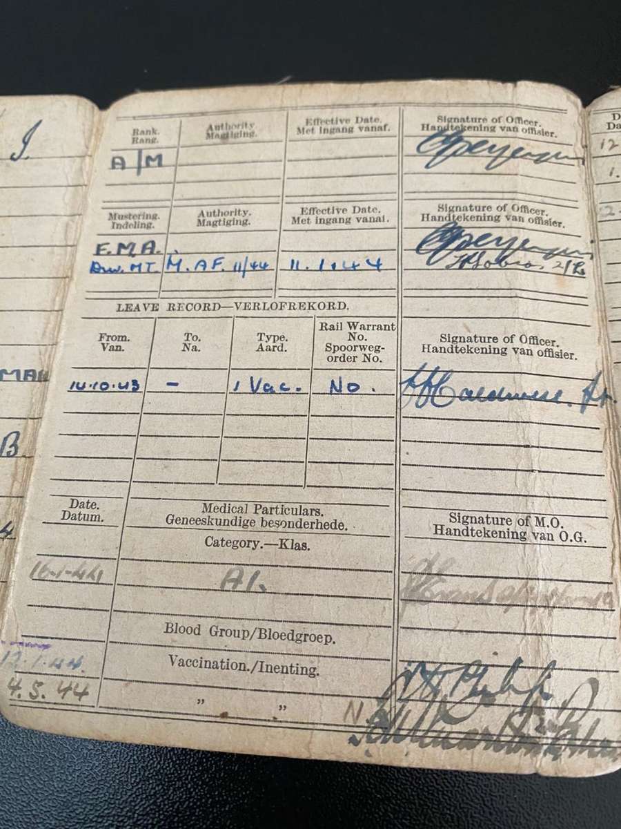 WW2 S.A.A.F. INDENTITY CARD TO J. SUSMAN