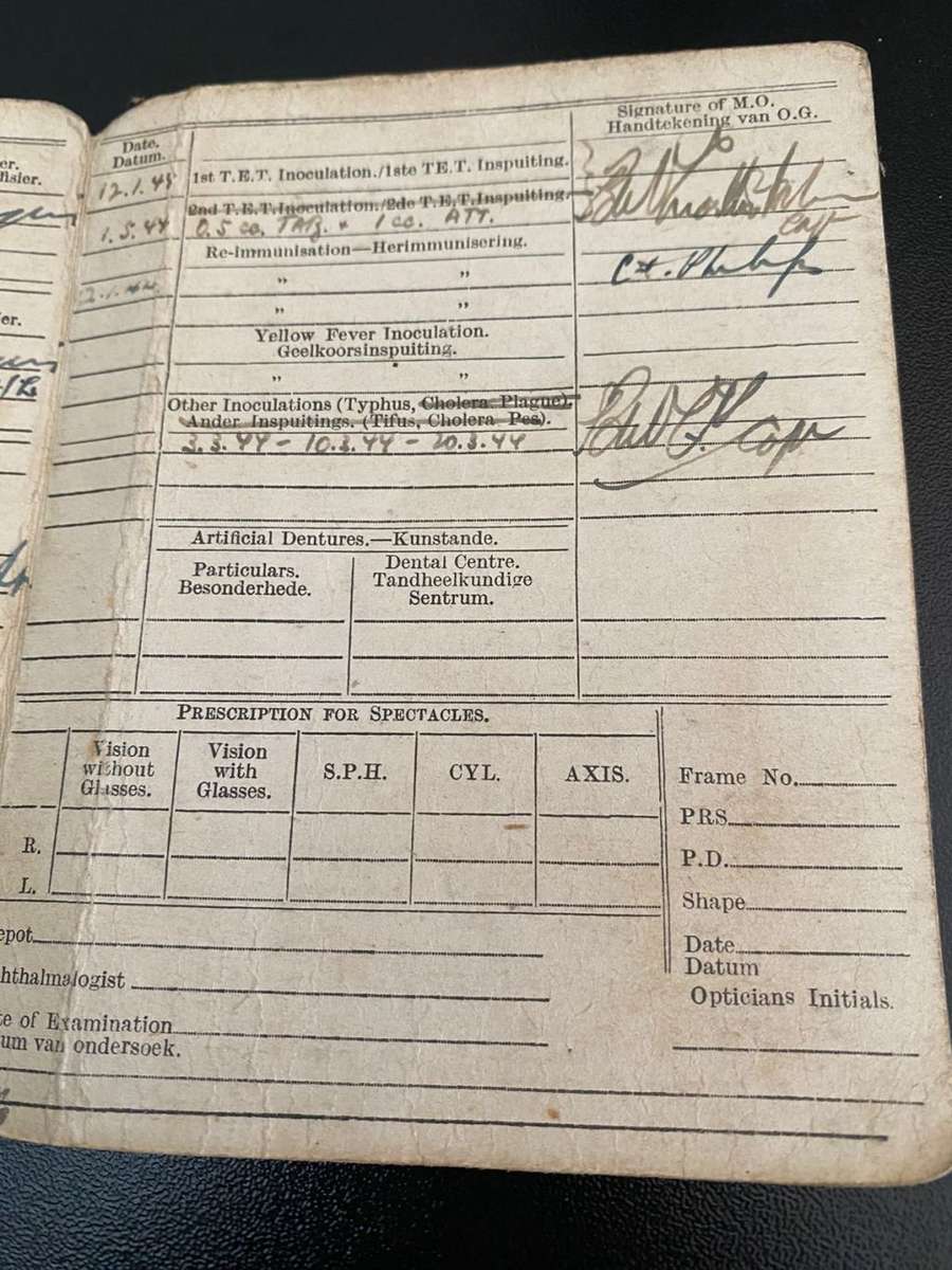 WW2 S.A.A.F. INDENTITY CARD TO J. SUSMAN