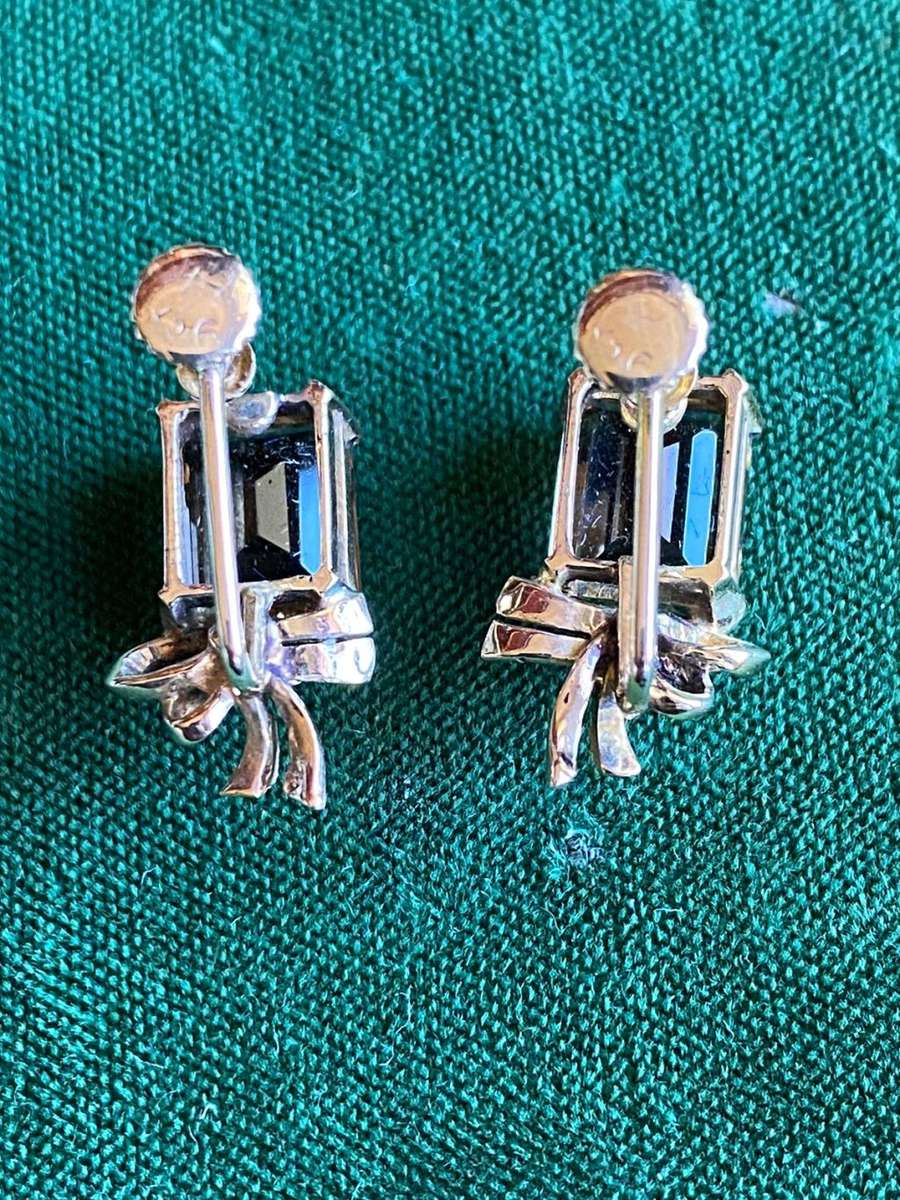 ART DECO 9CT YELLOW GOLD EARRINGS WITH SMOKEY QUARTZ STONES-TOTAL WEIGHT 4,7 G