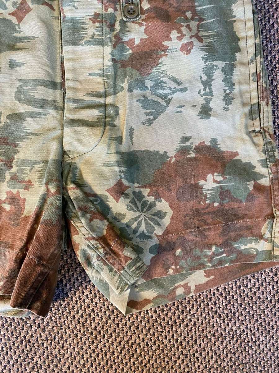 POLICE TASK FORCE 1ST PATTERN CAMO SHORTS-NO HOLES,NO TEARS,ALL BUTTONS INTACT-LABEL FADED-MEASURES