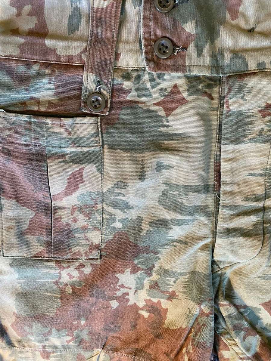 POLICE TASK FORCE 1ST PATTERN CAMO SHORTS-NO HOLES,NO TEARS,ALL BUTTONS INTACT-LABEL FADED-MEASURES