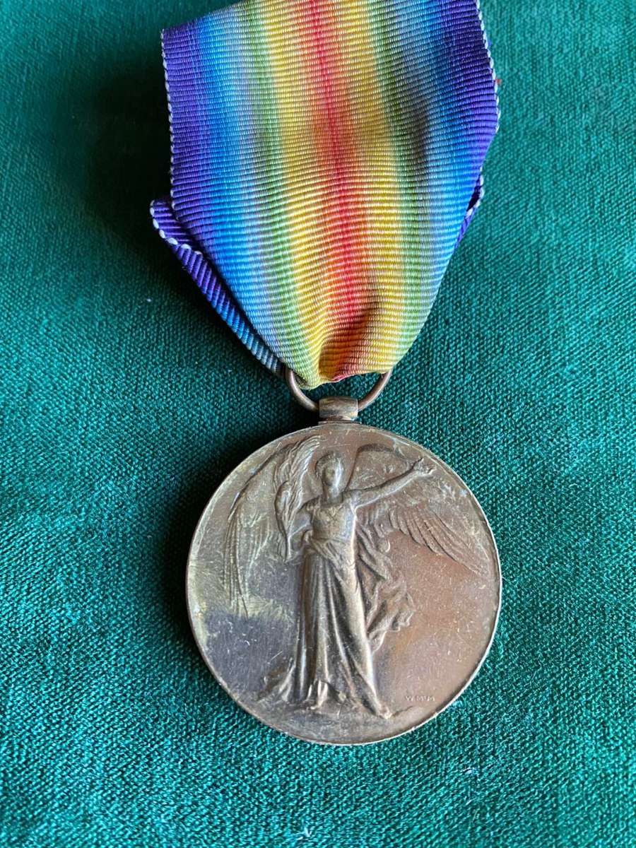 FULL SIZE WW1 VICTORY MEDAL TO SJ. E.P. ST. CROIX 45H SA INFANTRY