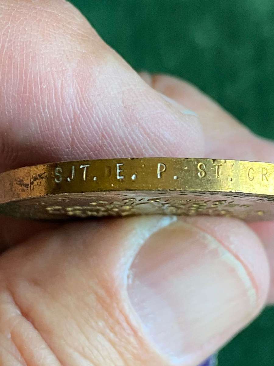 FULL SIZE WW1 VICTORY MEDAL TO SJ. E.P. ST. CROIX 45H SA INFANTRY