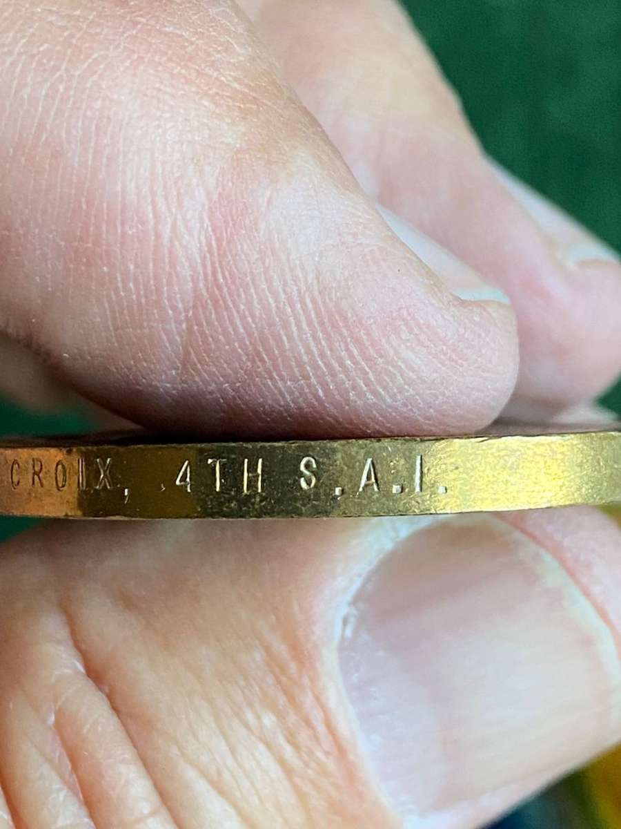 FULL SIZE WW1 VICTORY MEDAL TO SJ. E.P. ST. CROIX 45H SA INFANTRY