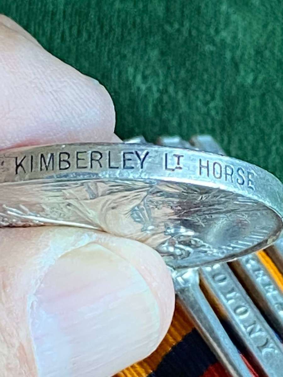 FULL SIZE BOER WAR QSA MEDAL (THREE BARS) CC, OFS, SA 1901- AWARDED TO 475 TPR. D. HIRST KIMBERLEY L