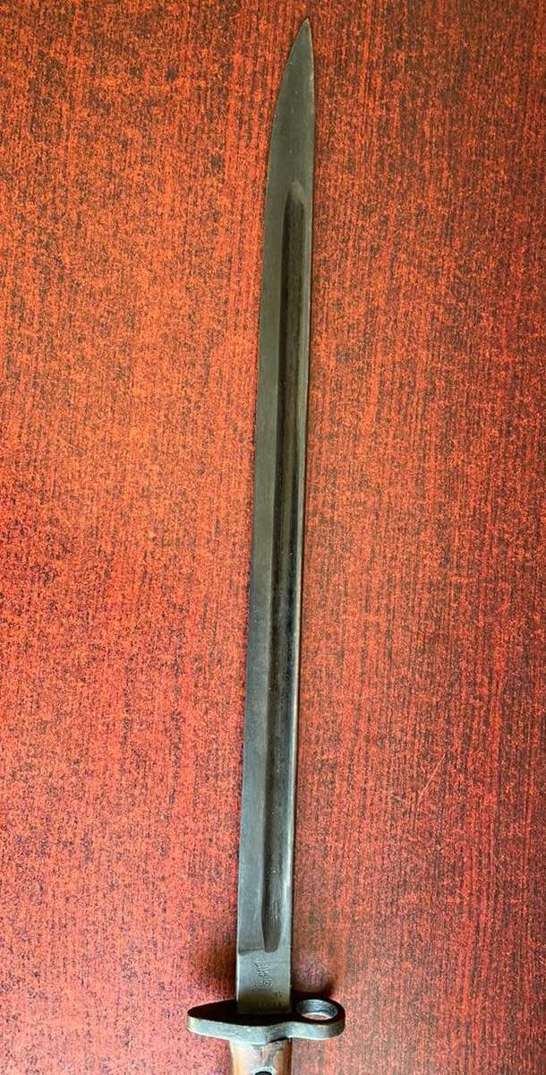 BRITISH MADE PATTERN 1907 SWORD BAYONET BY CHAPMAN-CHAPMAN ONLY PRODUCED 14250 BAYONETS BY THE END O