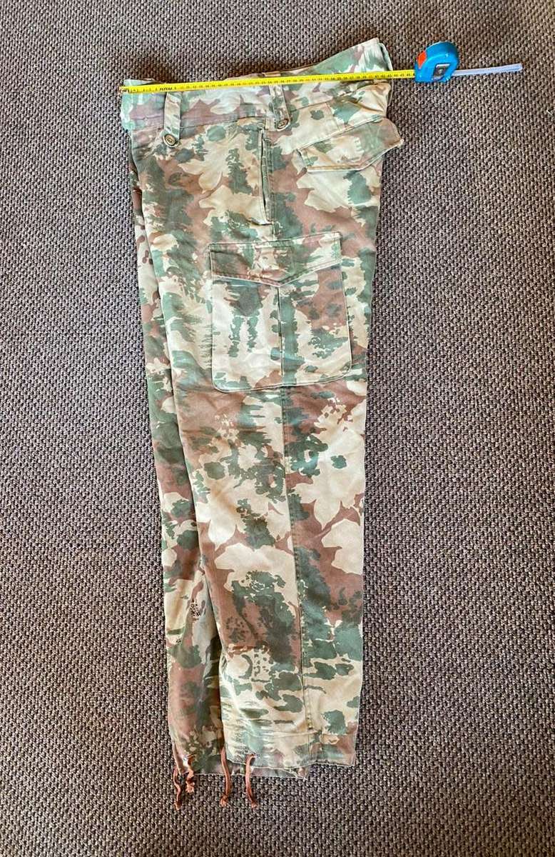 POLICE TASK FORCE 1ST PATTERN CAMO(WITH STARBURST PATTERN)TROUSERS -PLEASE LOOK AT PICS FOR SIZE-SOM