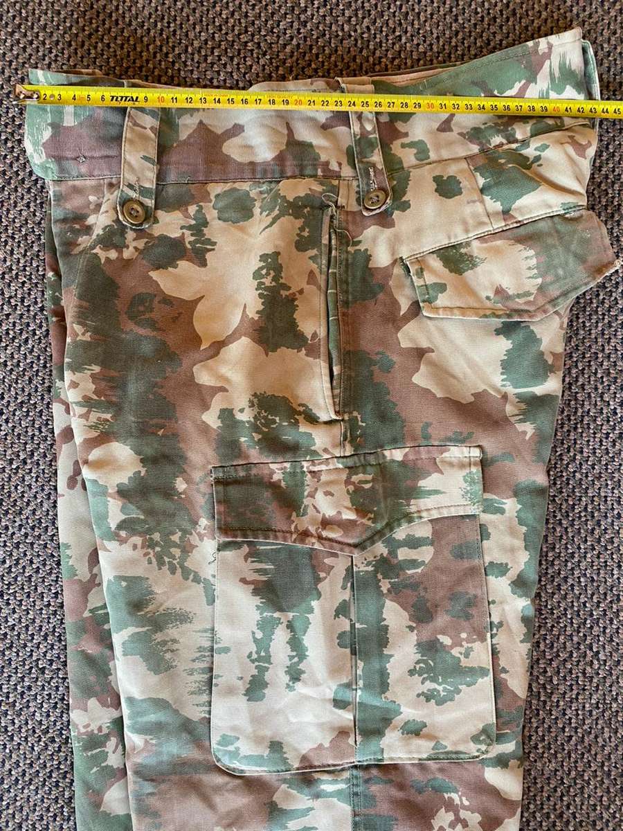 POLICE TASK FORCE 1ST PATTERN CAMO(WITH STARBURST PATTERN)TROUSERS -PLEASE LOOK AT PICS FOR SIZE-SOM