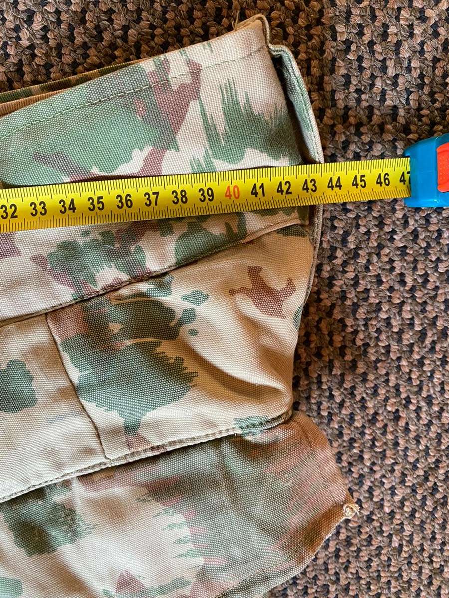 POLICE TASK FORCE 1ST PATTERN CAMO(WITH STARBURST PATTERN)TROUSERS -PLEASE LOOK AT PICS FOR SIZE-SOM