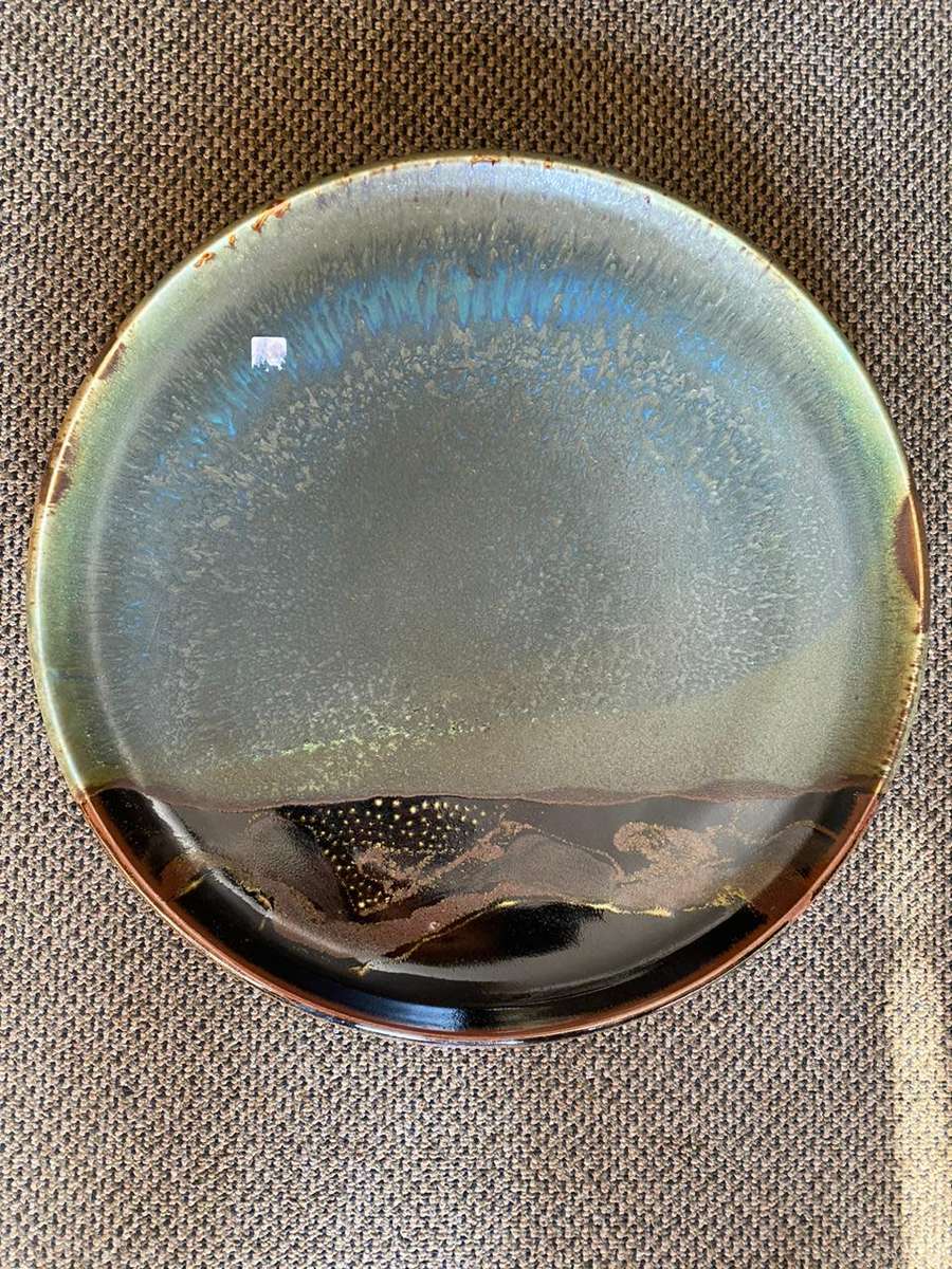 LARGE (AND HEAVY)CERAMIC POTTERY PLATE-DIAMETER 49CM-HAND CRAFTED BUT NO SIGHNAGE