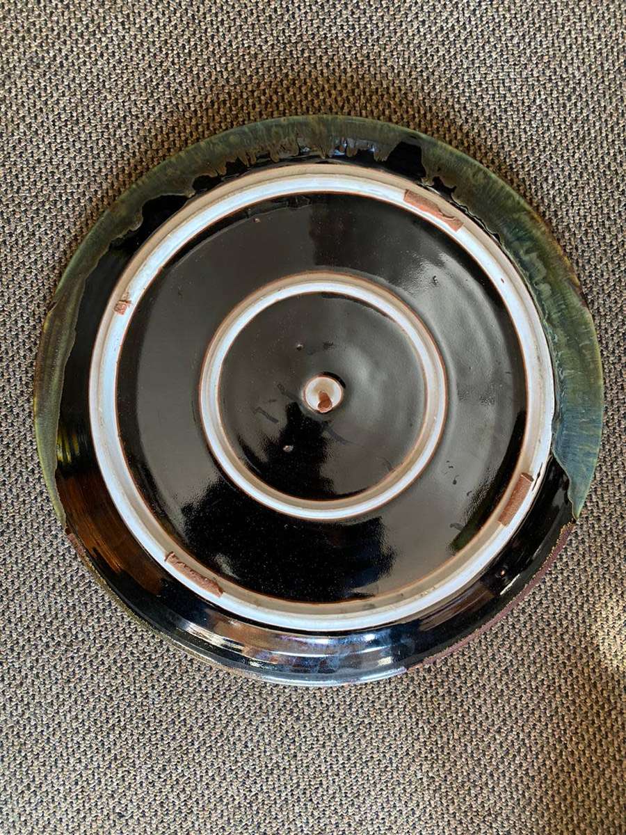 LARGE (AND HEAVY)CERAMIC POTTERY PLATE-DIAMETER 49CM-HAND CRAFTED BUT NO SIGHNAGE