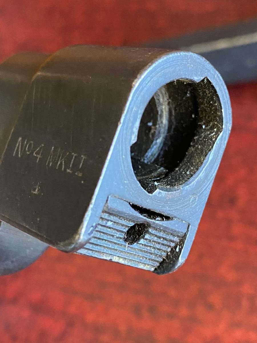 .303 RIFLE NO 4 MK11 SAVAGE BAYONET,WITH VICTORY PLASTIC SCABBARD AND WEBBING FROG-VERY GOOD CONDITI