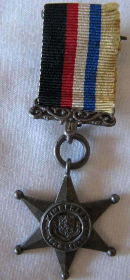 BOER WAR KIMBERLEY STAR MINIATURE HALLMARK "A" - RARE ORIGINAL
