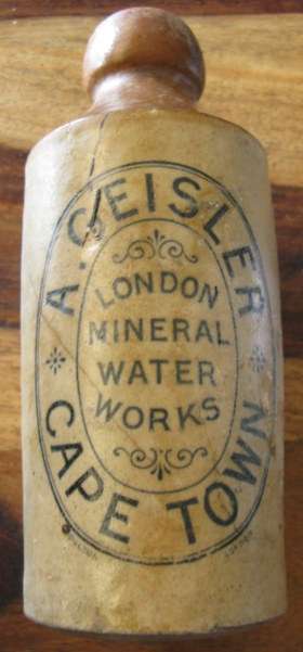 A. GEISLER CAPE TOWN GINGER BEER BOTTLE - RARITY CODE C - DIFFICULT TO FIND