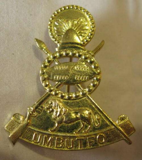 ROYAL SWAZILAND ARMY CAP BADGE, WORN POST INDEPENDENCE.  2 LUGS