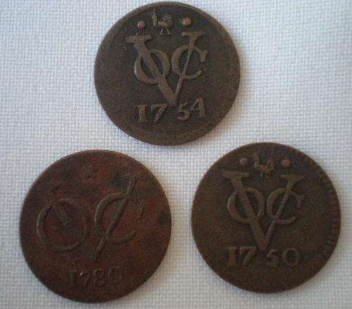 NETHERLANDS EAST INDIES-1 DUIT-WEST FRIESLAND COINAGE,FOLLOWING DATES-1750,1754&1780