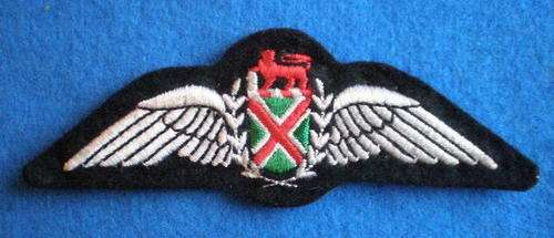 SAAF COMMANDO PILOTS WING WHITE EMBROIDERED ON BLACK WORN 1993-2003
