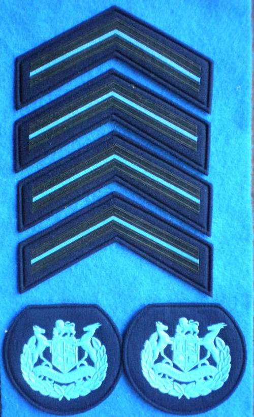 SAAF RUBBERISED FIELD DRESS RANK INSIGNIA SELECTION-LANCE CORPORAL & SERG.MAJOR CLASS 1