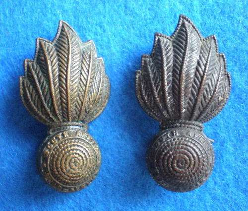 SA ARTILLERY COLLAR BADGES ALSO WORN AS BERET BADGES 1937-46-LUGS INTACT
