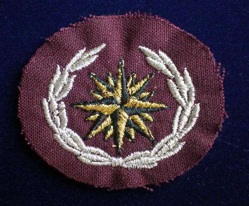 RECCE/10TH ISSUE BERET BADGE ISSUED LATE 2001-SILVER LUREX WREATH BROADER GOLD LUREX&BLACK THREAD CO