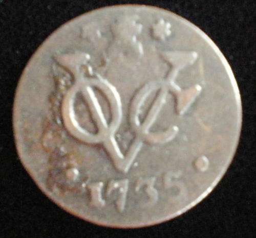 NETHERLANDS EAST INDIES-ZEALAND COINAGE 1735 BRONZE DUIT