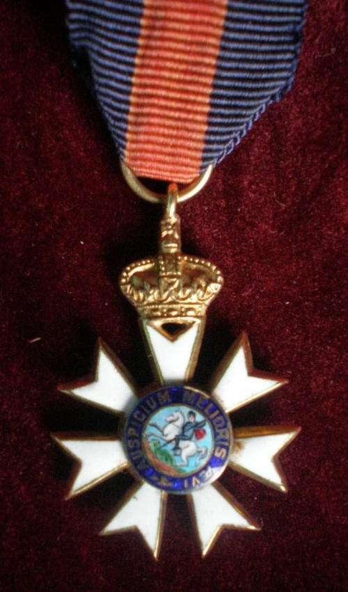 THE MOST DISTINGUISHED ORDER OF ST MICHAEL & ST GEORGE-GILT&ENAMEL MINIATURE-MINT CONDITION-RARE-ORI