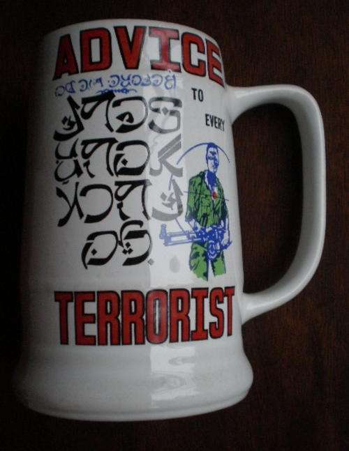 RHODESIAN TERRORIST MUG WITH NORBEL POTTERIES,SALISBURY MAKERS STAMP-HEIGHT 15,5CM-G