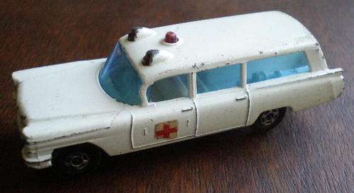 MATCHBOX S&S CADILLAC AMBULANCE NO54 MADE BY LESNEY IN ENGLAND