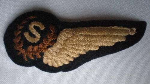 SAAF WW2 HALFWING FOR SIGNALLER-EMBROIDERED-PADDED