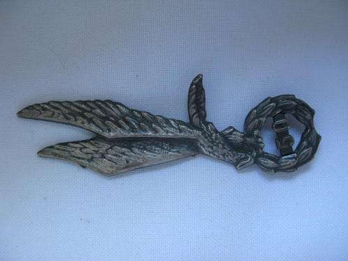 POLISH ARMY PARACHUTE WINGS-POST 1969-DARK FINISHED SILVER METAL 50 INDICATING DESCENTS MADE