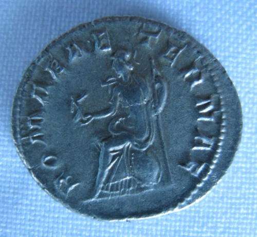 SILVER ROMAN ANTONINIANUS FROM THE PERIOD-GORDIAN III 238-244 AD-REVERSE WITH THE DERTY OF ROME SEA