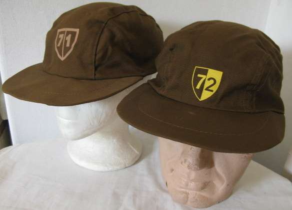 71 RAND & 72 MOTORISED BRIGADE CAPS-SOLD TOGETHER-ORIGINAL PERIOD ITEMS-CONDITION GOOD-SIZE ADJUSTAB