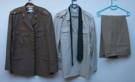 PRISONS UNIFORM WORN PRE 1995-TROUSERS A SIZE 30 WITH PIPE LENGTH 71 CM-JACKET SIZE MEDIUM-MEASURES