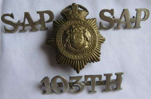 SOUTH AFRICAN POLICE,BRASS HELMET BADGE S TYPE-WORN 1931-57-3X LUGS-MEASURES 75X65MM