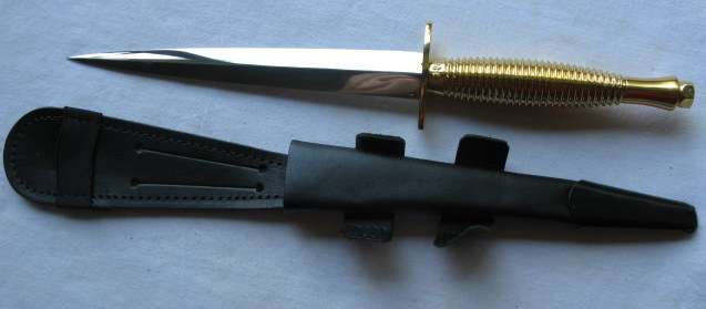 RECCE-FAIRBAIRN SYKES CEREMONIAL DAGGER & LEATHER SHEATH-MADE BY JOHN NOWILL&SONS SHEFFIELD-SHARPENE