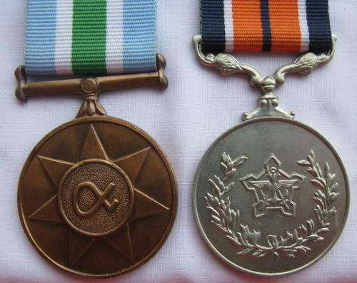F/S SADF GSM AND UNITAS MEDAL PAIR - NUMBERED