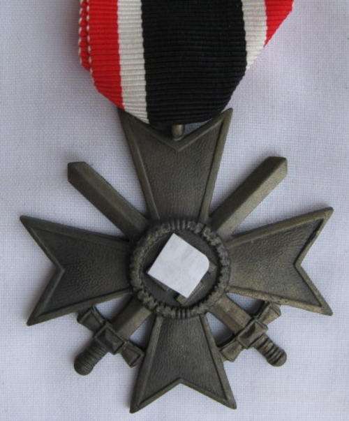 WW2 GERMAN WAR MERIT CROSS WITH SWORDS - SWASTIKA COVERED