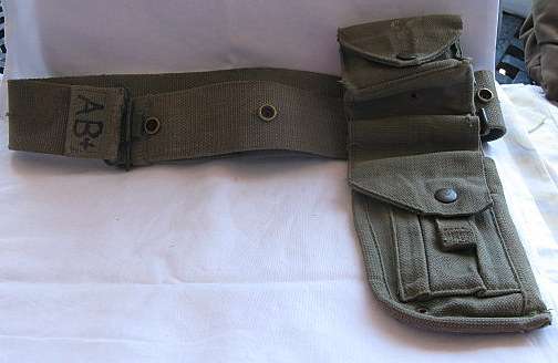 BORDER WAR PERIOD OFFICERS WEBBING BELT + HOLSTER