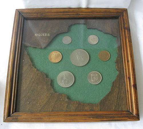 MOUNTED SET OF RHODESIAN COINS
