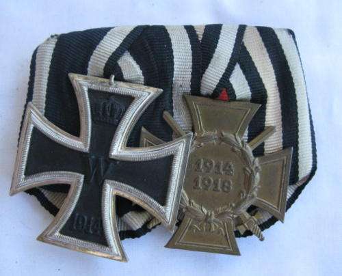 WW1 GERMAN MOUNTED GROUP - GERMAN CROSS CLASS 2 AND WAR MERIT WITH SWORDS - GUARANTEED ORIGINAL
